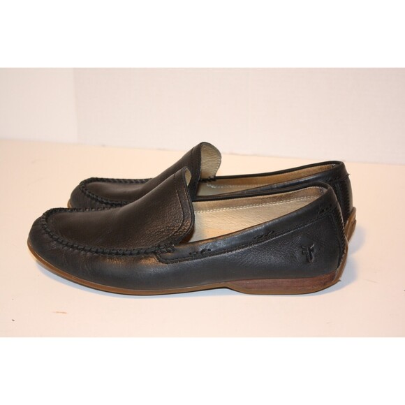 FRYE Black Lewis Venetian Leather Loafers Driving Moccasins Men's sz 9.5 - Picture 3 of 8